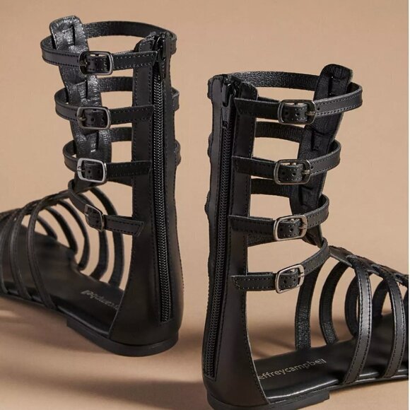 Jeffrey Campbell Gladiator Black‎ Sandals - Size 8 - Picture 5 of 5